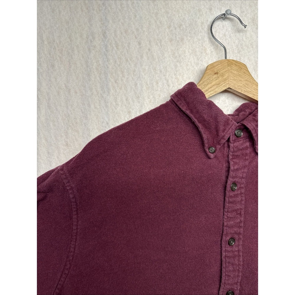 Lands End Chamois Shirt Men XXL Maroon Flannel Casual Outdoor Campcore Cabincore - Picture 7 of 16